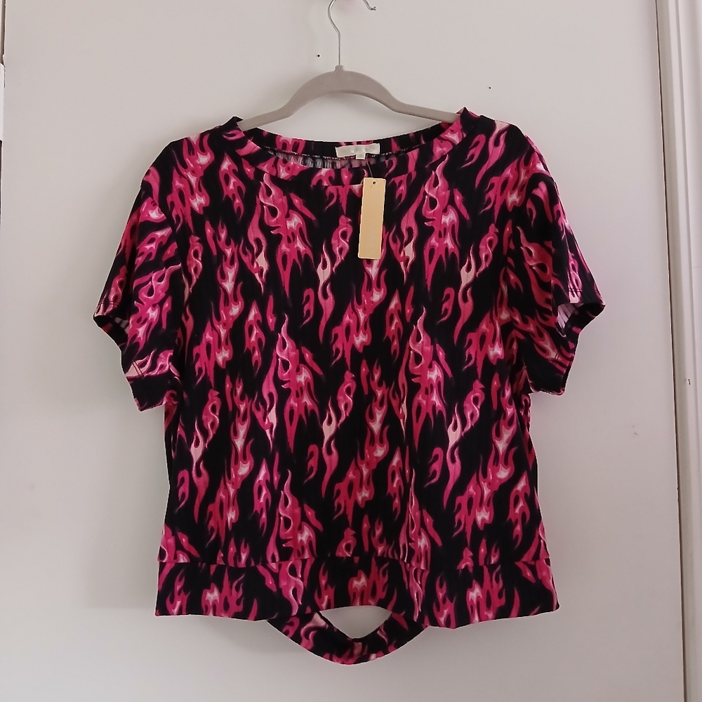 NWT Riley&James Hot Pink Flames Ribber Topped.